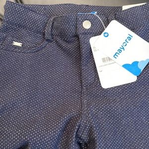 ✨Mayoral little silver sparkling Polka dot legging Pants 💙 girls 6